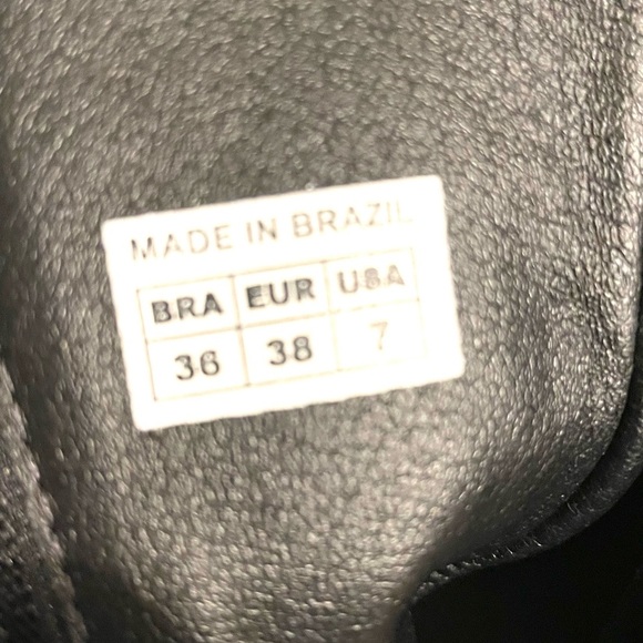 Farm Rio Tall Boot Lug Sole Black Tribal Ribbon MSRP $285 NWOT Sz 7 Vegan Suede - Picture 9 of 14